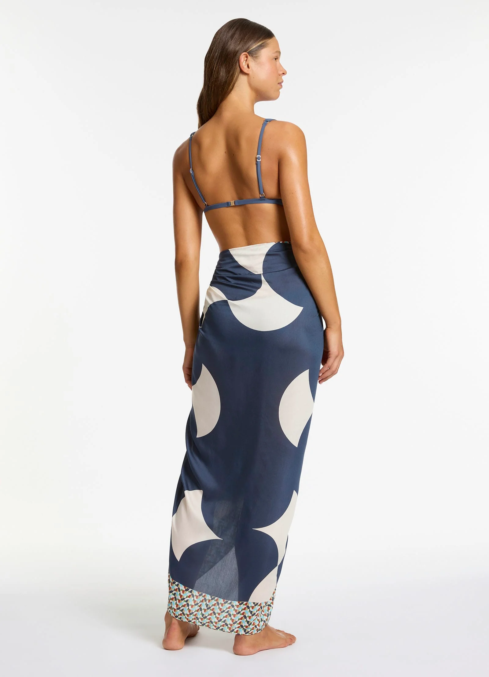 Acacia Long Sarong - Steel Blue - Image 2