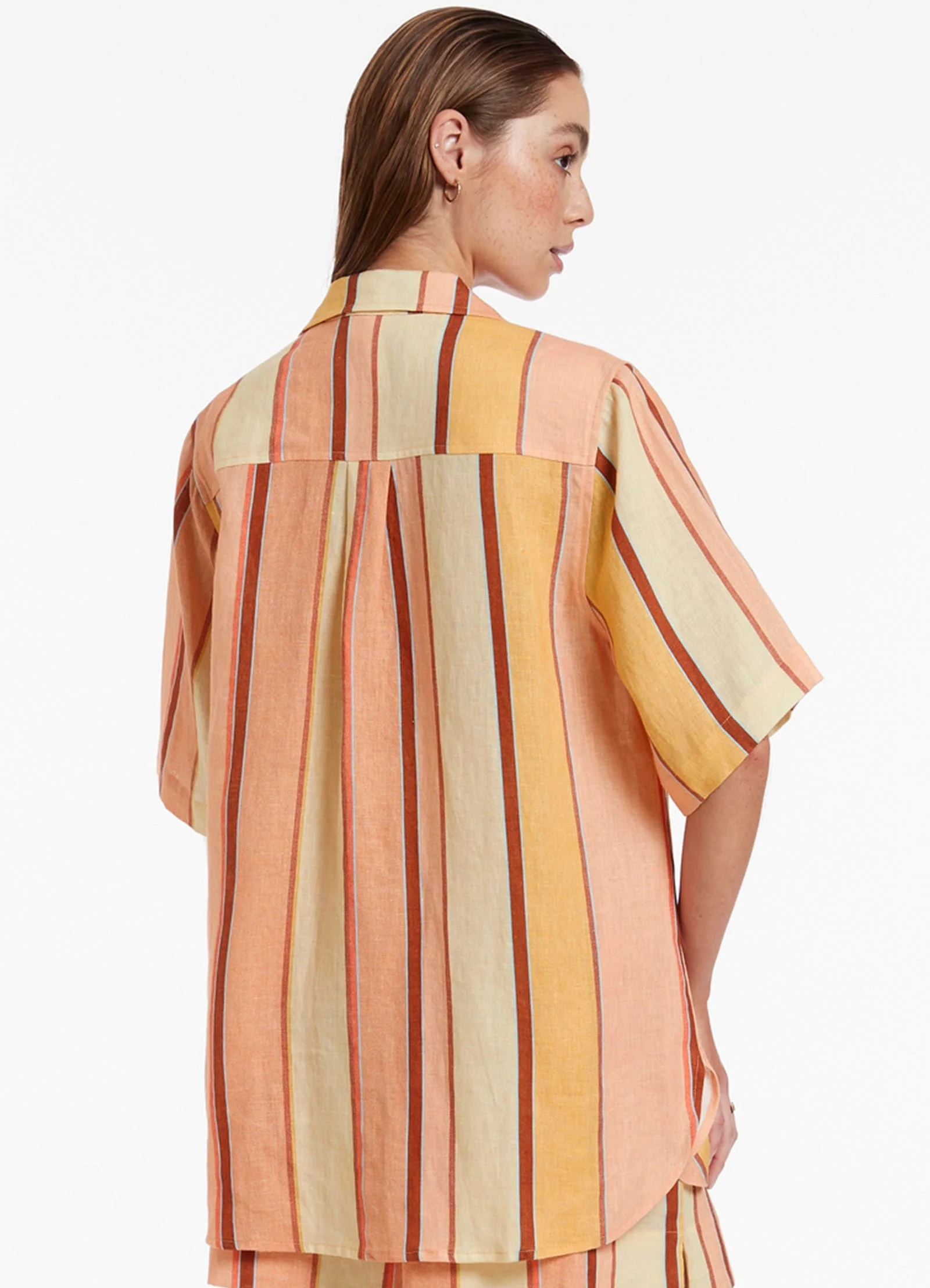 Fira Stripe Short Sleeve Shirt - Marigold - Image 4