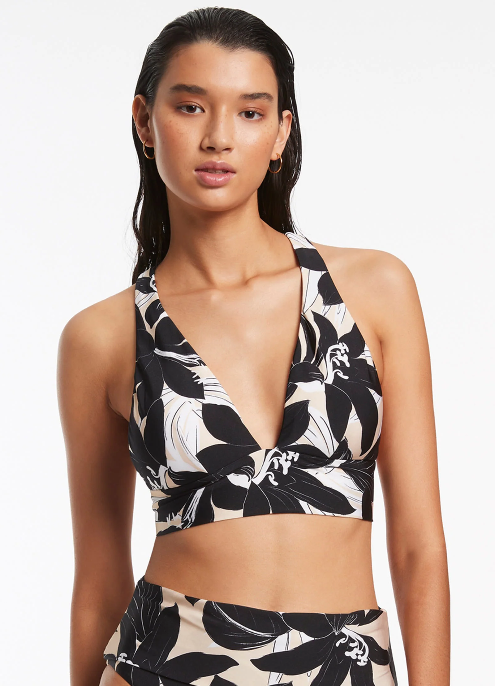 Floreale Soft Tri Top - Black - Image 2