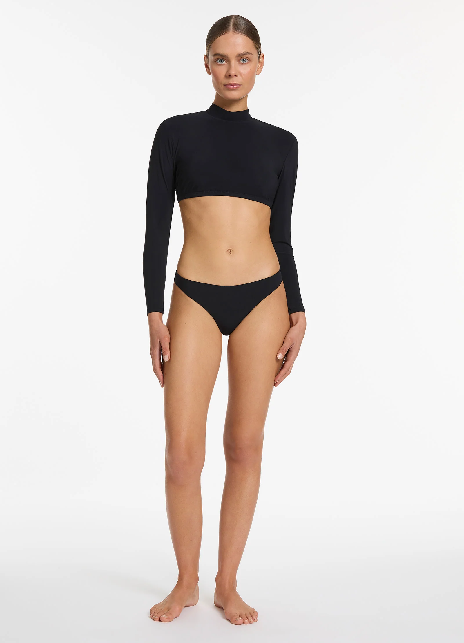 Jetset High Neck Ls Bikini Top - Black - Image 7