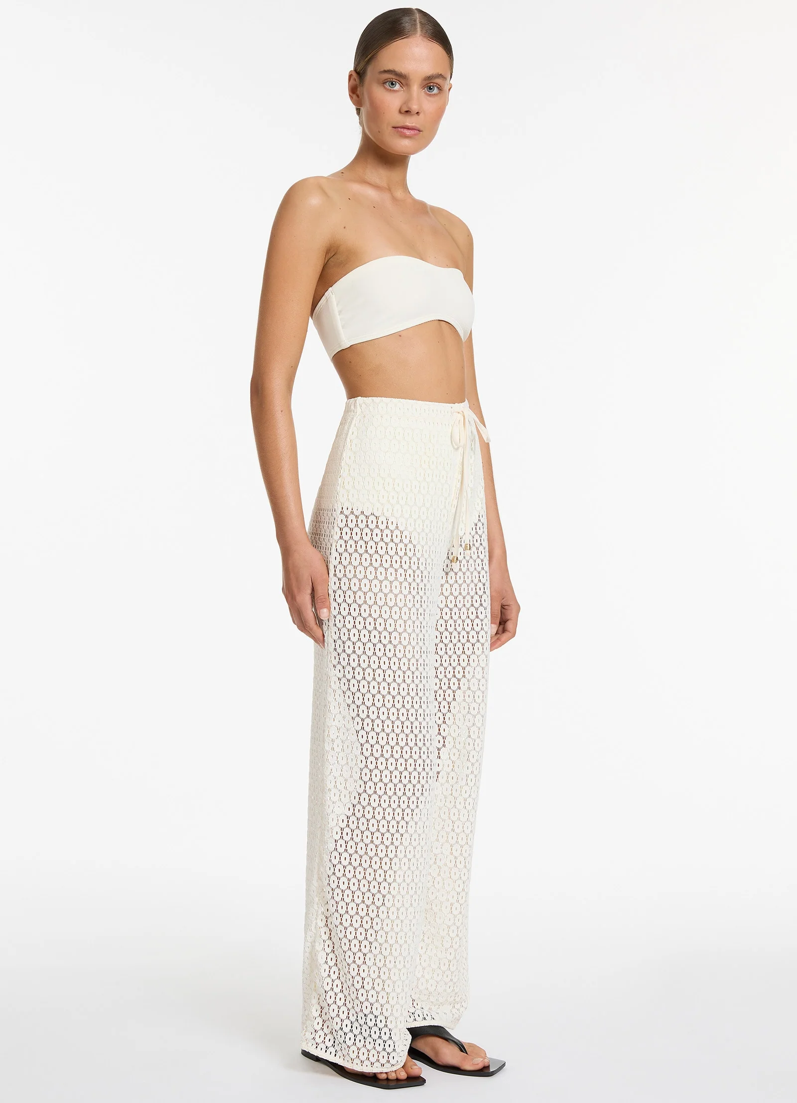 Jetset Stretch Lace Pant - Cream - Image 3