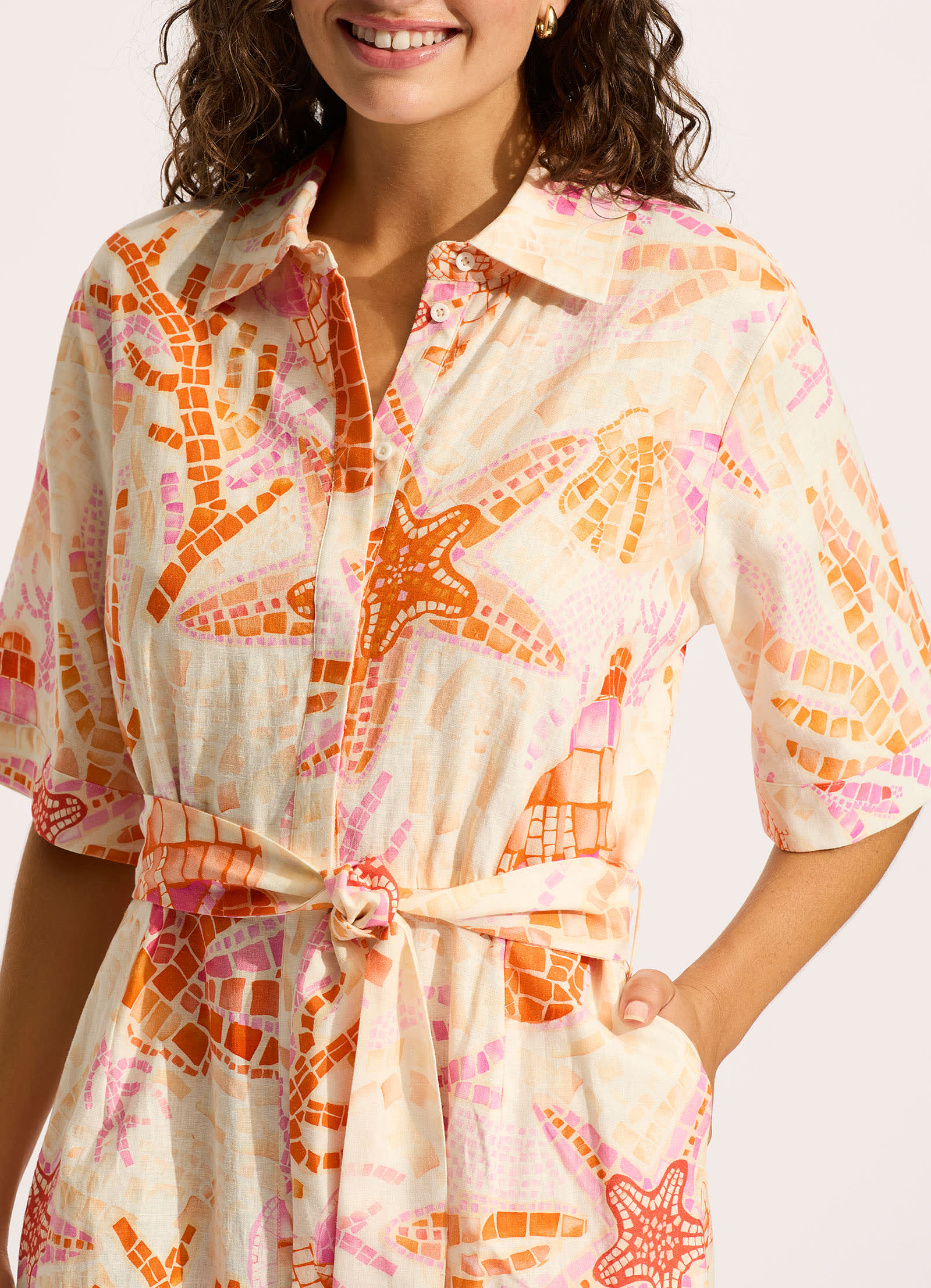 La Mer Mini Shirt Dress - White - Image 4