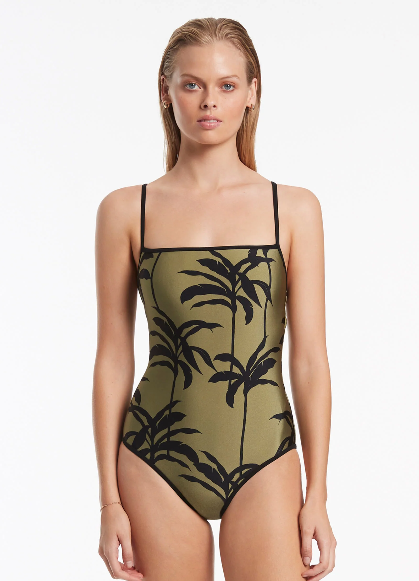 Palme Minimal Tank One Piece - Olive - Image 2