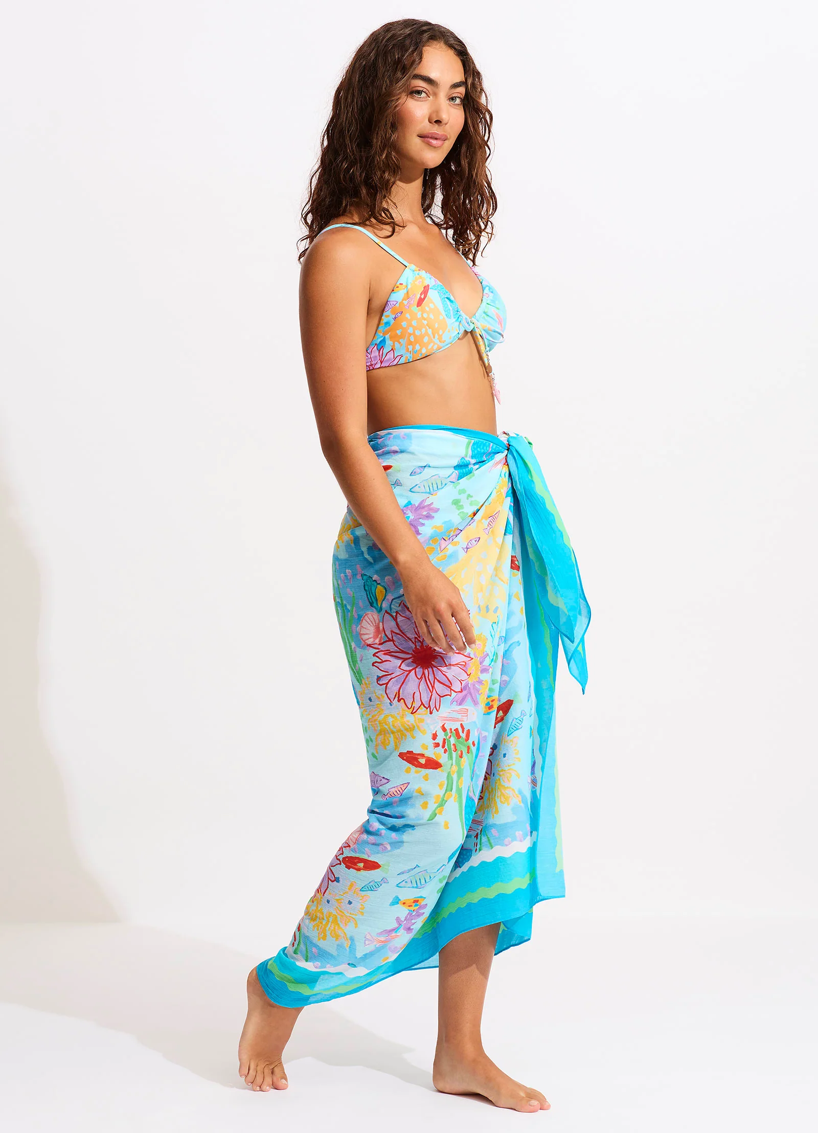 Under The Sea Sarong - Blue Mist - Image 2