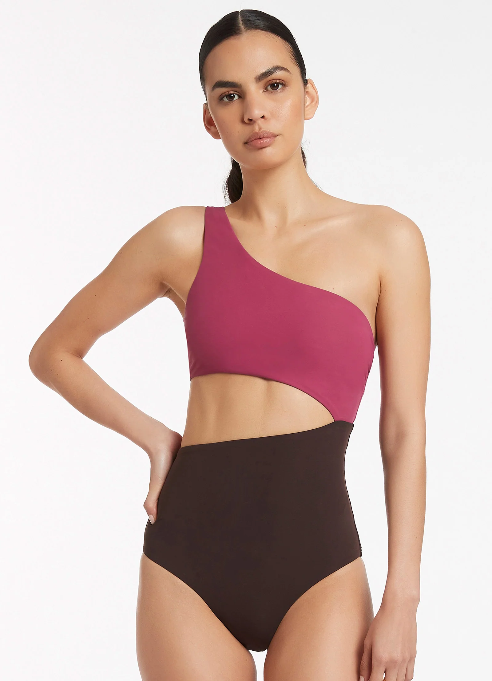 Versa One Shoulder One Piece - Orchid - Image 2