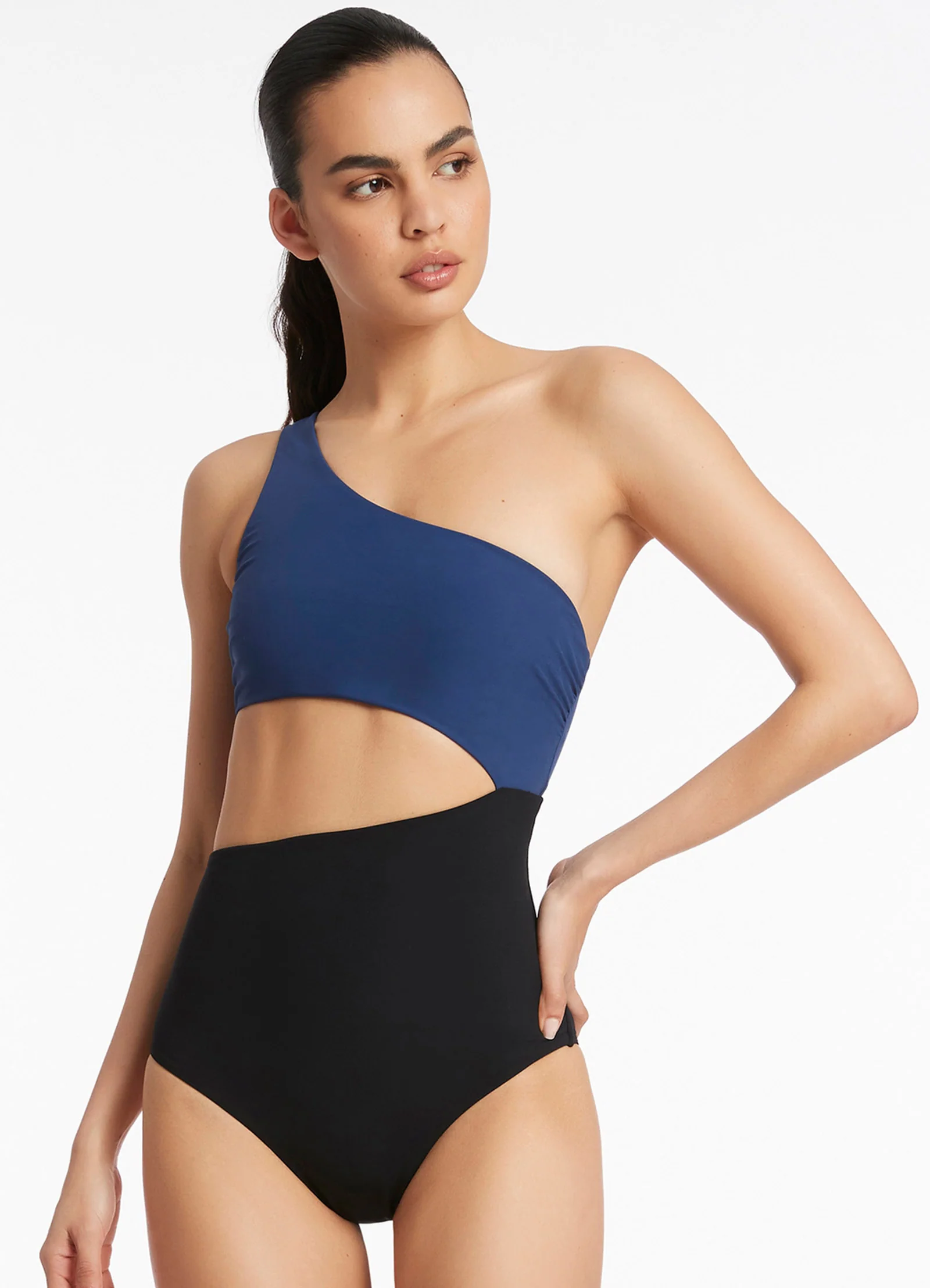 Versa One Shoulder One Piece - Pacific Blue - Image 3